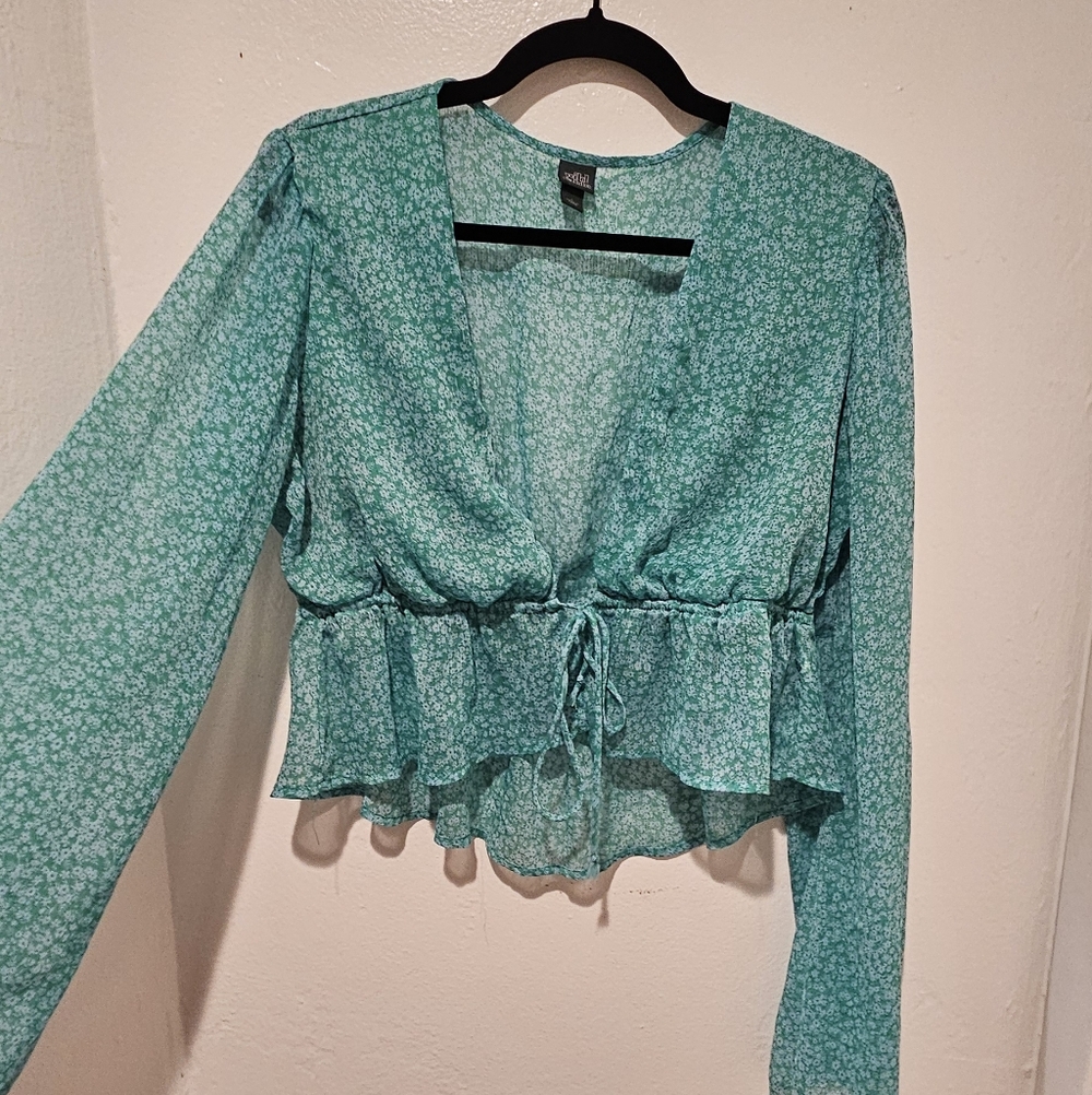 Wild Fable Green Floral Shirt